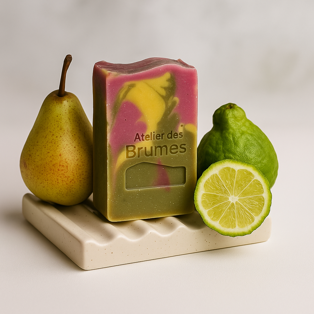 Savon artisanal Karité + Poire + Bergamote