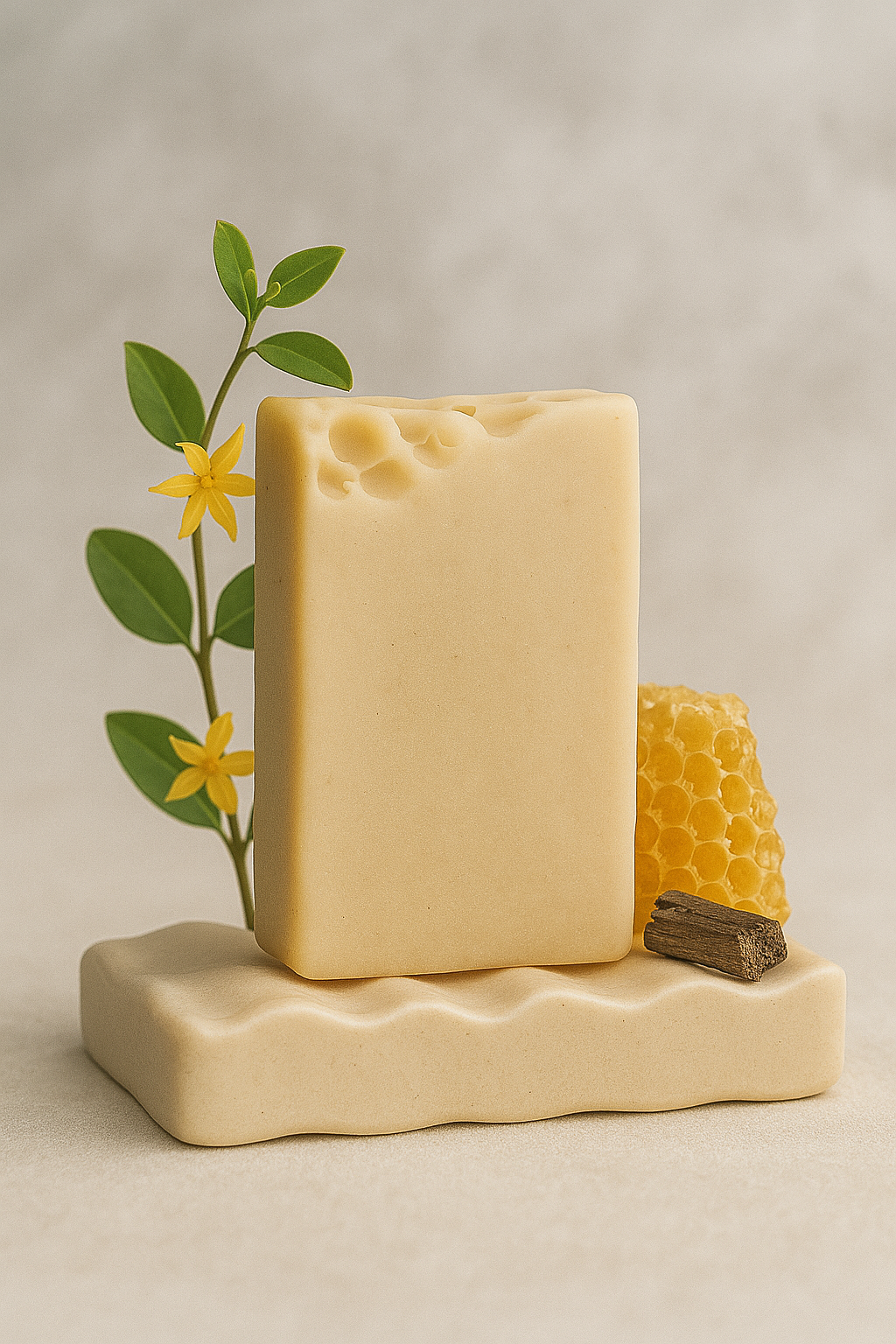 Savon artisanal Miel + Ylang-Ylang + Bois de Hô